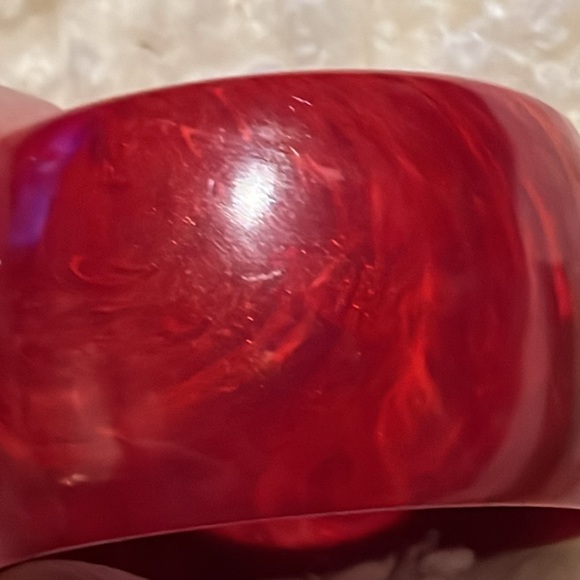 Vintage WIDE cuff bracelet RED - Picture 9 of 9
